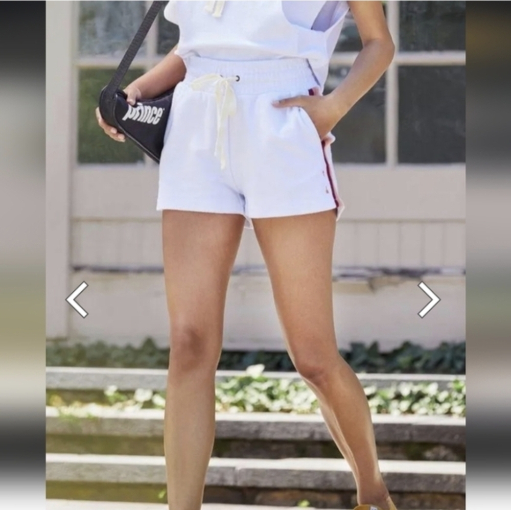 Anthropologie x The Upside White Babylon Citra Track Shorts Small NWT